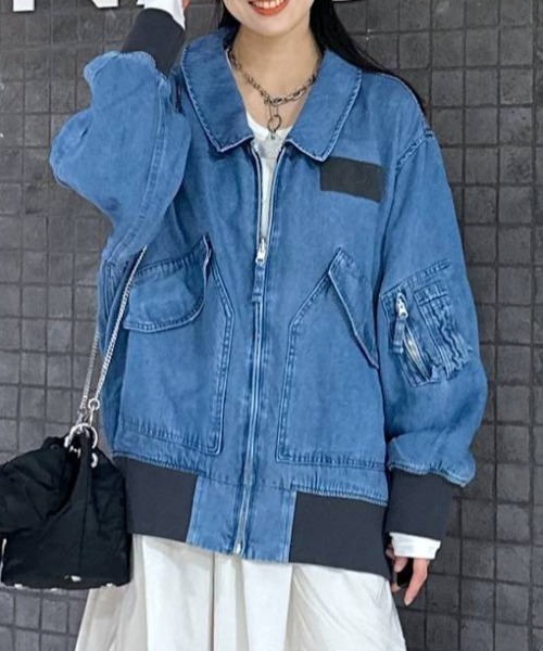 「JEANASIS」 ナイロンブルゾン FREE ベージュ レディース_画像9