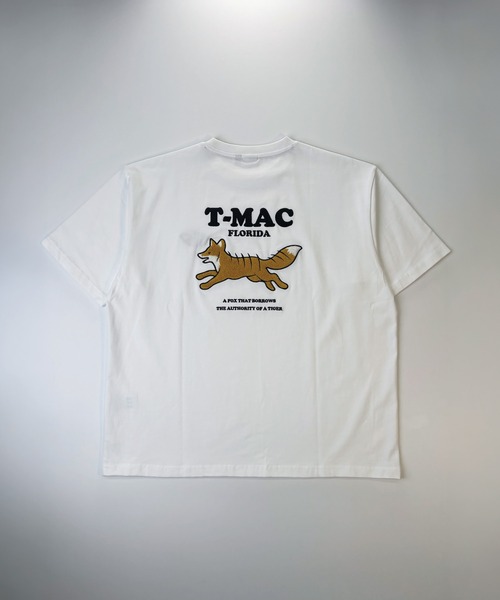 T-MAC OUTING tシャツ 接触冷感 冷感天竺 背面キツネさがら刺繍 半袖T