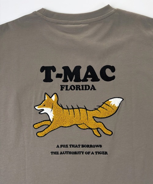 T-MAC OUTING tシャツ 接触冷感 冷感天竺 背面キツネさがら刺繍 半袖T
