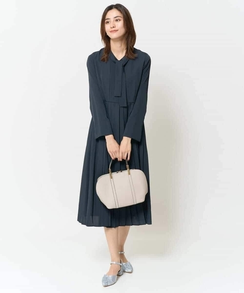 「a.v.v」 長袖ワンピース 36 ネイビー レディース_画像5