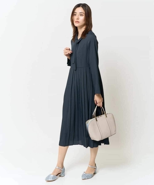 「a.v.v」 長袖ワンピース 36 ネイビー レディース_画像7