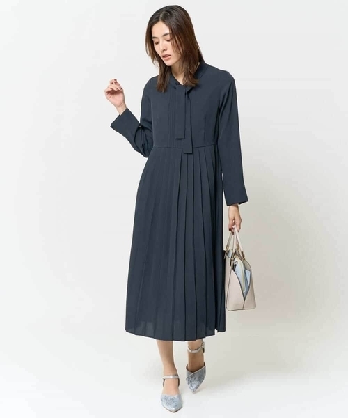 「a.v.v」 長袖ワンピース 36 ネイビー レディース_画像8