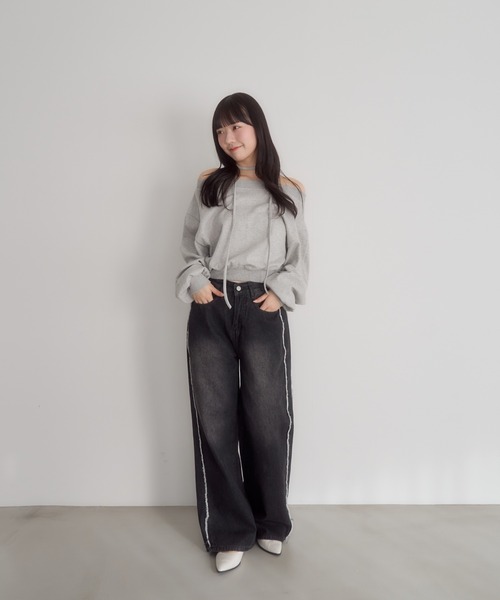 「mellowneon」 デニムパンツ FREE ダークブルー レディース_画像9