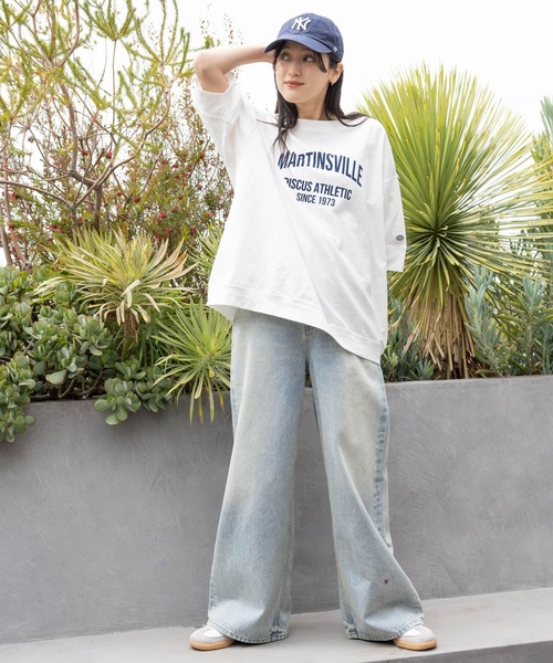 「DISCUS ATHLETIC」 半袖Tシャツ FREE ホワイト レディース_画像3