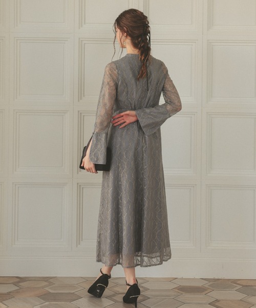 「Dorry Doll」 長袖ワンピース MEDIUM グレイッシュベージュ レディース_画像2