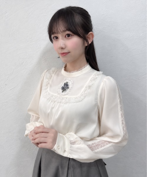 ブラウス シャツ ローズ刺繍レースカメオブラウス/fint フィント レディース | an another angelus | 01