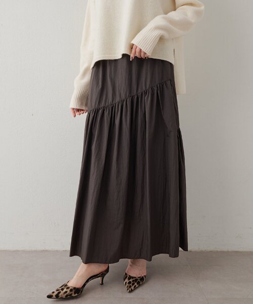 きお【新品未使用】Whim Gazette ヴィンテージタフタスカート Whim Gazette（ウィム ガゼット） ロング スカート 切替ヴィンテージ