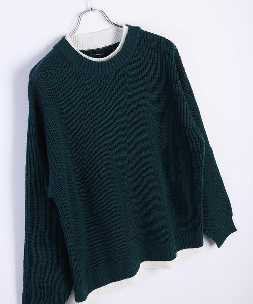 WESTSEA セーター ニット オーバーサイズ レイヤード クルーネック 