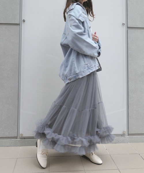 CORNERS スカート チュールティアードスカート : ZOZOTOWN Yahoo