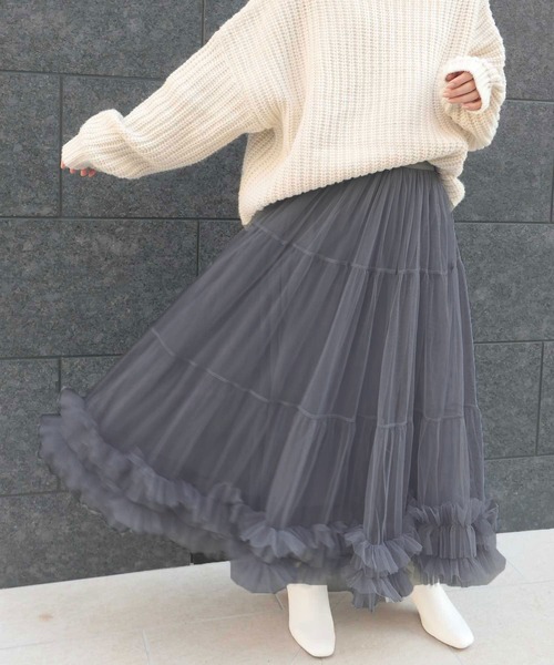 チュールティアードスカート CORNERS スカート チュールティアードスカート : ZOZOTOWN Yahoo