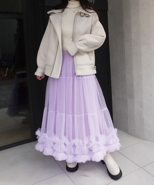 CORNERS（コーナーズ） ロング スカート チュールティアードスカート