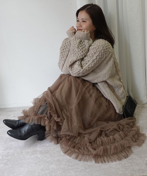 CORNERS スカート チュールティアードスカート : ZOZOTOWN Yahoo!店