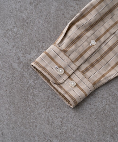 BRICK＆SONS シャツ リラックスバックプリーツシャツ「ベージュ