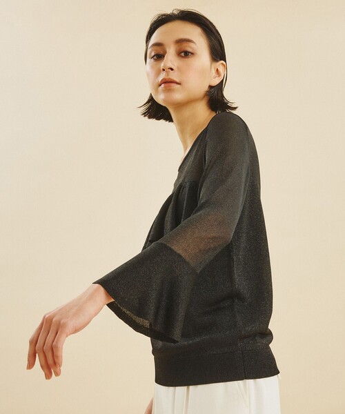 GRACE CONTINENTAL ニット セーター フリルシアーコンビトップ