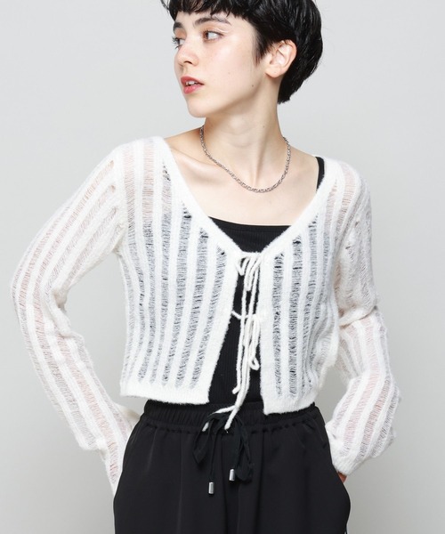 カーディガン フェザーメッシュカーディガン レディース PAGEBOY カーディガン フェザーメッシュカーディガン レディース