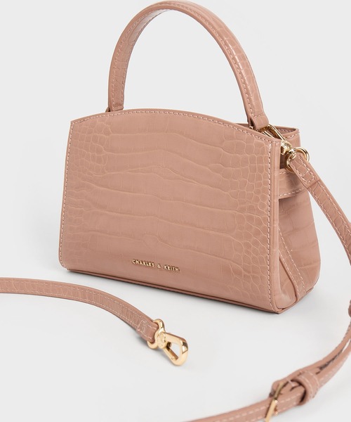 Aubrielle オブリエル クロックエフェクトトップハンドルバッグ