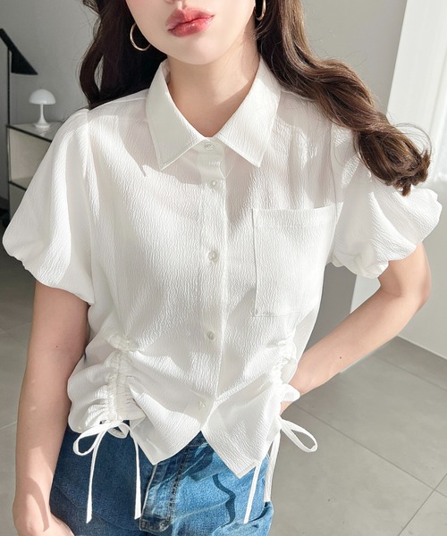 NOWNES Seine Pleats tops 半袖 moment+ ブラウス シャツ 夏 半袖 