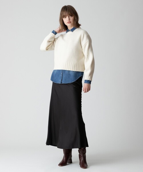 ニット セーター ウールカシミヤランタンスリーブプルオーバー レディース allureville ニット セーター ウールカシミヤランタンスリーブ