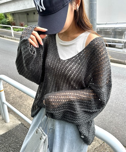 ニット セーター シンプルVネックモヘアニットトップス レディース 楽天市場】【一部即納】モヘア ニット セーター トップス