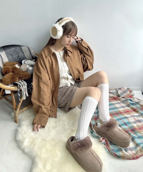 AS KNOW AS（アズノゥアズ） サンダル 厚底ムートンサンダル