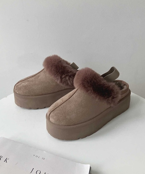 AS KNOW AS（アズノゥアズ） サンダル 厚底ムートンサンダル