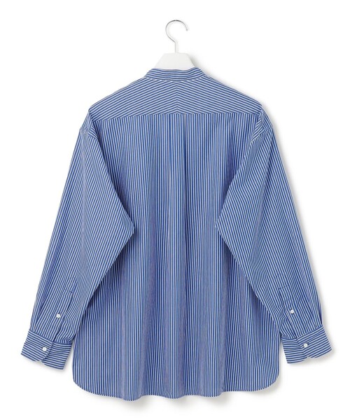 J.PRESS YORK STREET シャツ 「UNISEX」ストライプ バンドカラーシャツ 