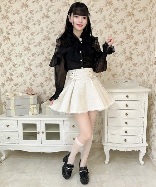 ROJITA ツイードカラーブラウス ツイードスカパン クチュールバイロジータ couture BY ROJITA キラキラツイード