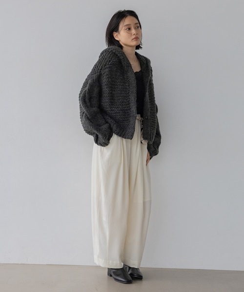 新品タグ付 アパートバイローリーズ Pコクーンボリュームパンツ ブラック F A part by（アパートバイ） ワイドパンツ スラックス パンツ