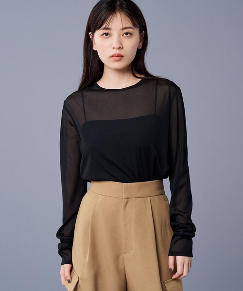 tシャツ トリコットシフォン クルーネック カットソー（uncrave STANDARD） レディース uncrave tシャツ トリコットシフォン クルーネック カットソー