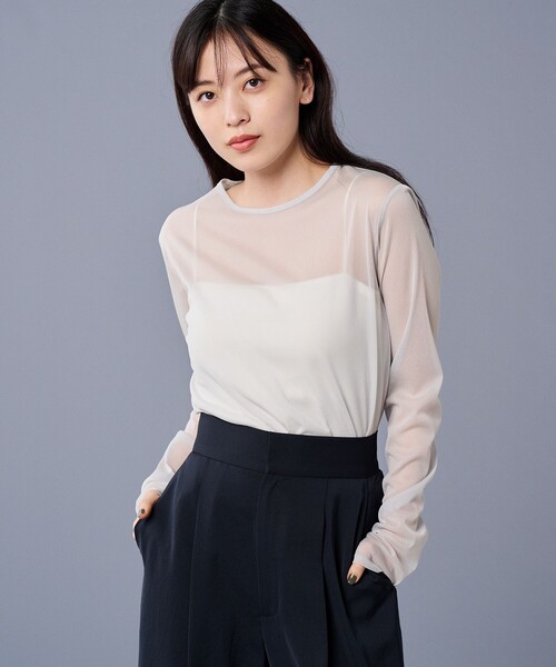 tシャツ トリコットシフォン クルーネック カットソー（uncrave STANDARD） レディース uncrave tシャツ トリコットシフォン クルーネック カットソー