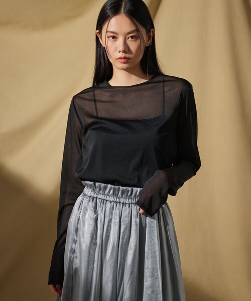 tシャツ トリコットシフォン クルーネック カットソー（uncrave STANDARD） レディース uncrave tシャツ トリコットシフォン クルーネック カットソー