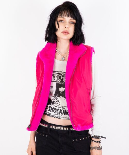 HYSTERIC GLAMOUR ベスト ジレ INC リバーシブルファーベスト