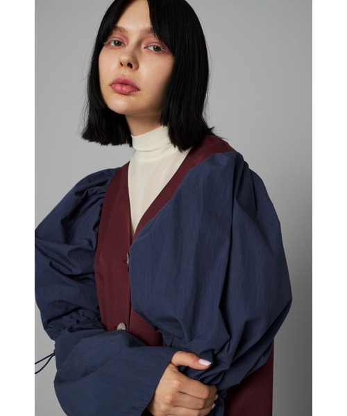 herin cye ネイビー バルーンスリーブ オールインワン HeRIN.CYE ワンピース Balloon sleeve dress coat バルーン