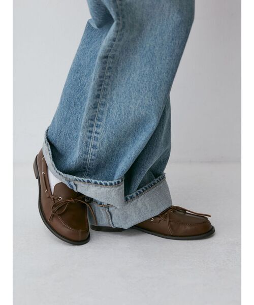 Ungridフェイクレザーデッキシューズ Ungrid デッキシューズ モカシン フェイクレザーデッキシューズ