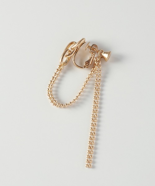 ◆HBALENCIAGA◆ゴールドの女性用BチェーンXSイヤリング GOLDY イヤリング ボヘミアン シック チェーン レディース