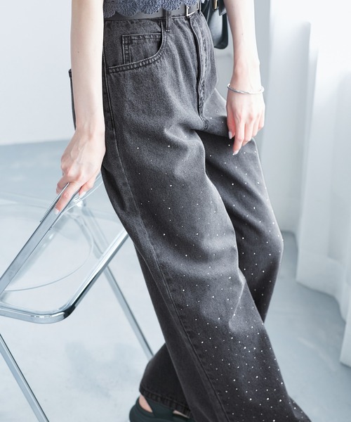 BAROQUE GALLERIA デニムパンツ　ビーズ ROPE' PICNIC（ロペ ピクニック） ジーンズ デニム デニムパンツ 「新