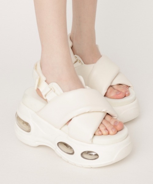 国産品 「SLY」 SLY フラットサンダル レディース アイボリー SMALL 靴