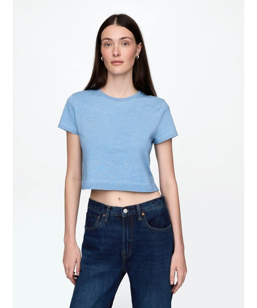 [  Jeans] コットンバックロゴグラフィックTシャツ セール】ヘビーウェイト オーガニックコットン GAPロゴTシャツ