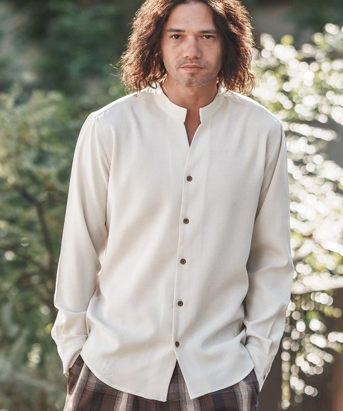 シャツ ms5961-リネンライクシャンブレーストレッチスキッパーシャツ メンズ | CAMBIO | 03