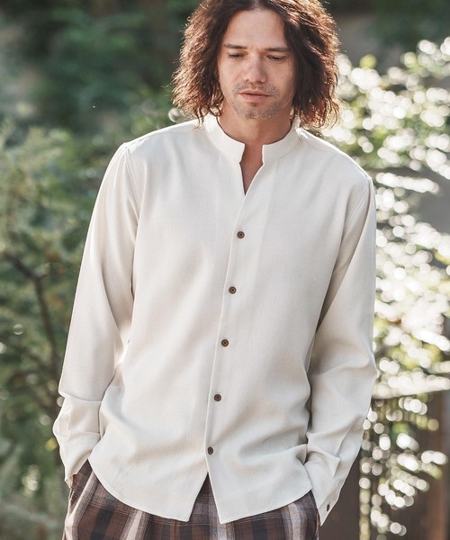 シャツ ms5961-リネンライクシャンブレーストレッチスキッパーシャツ メンズ | CAMBIO | 04