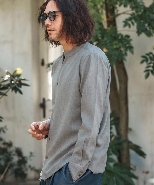 シャツ ms5961-リネンライクシャンブレーストレッチスキッパーシャツ メンズ | CAMBIO | 11