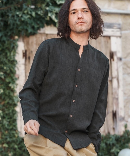 シャツ ms5961-リネンライクシャンブレーストレッチスキッパーシャツ メンズ | CAMBIO | 15