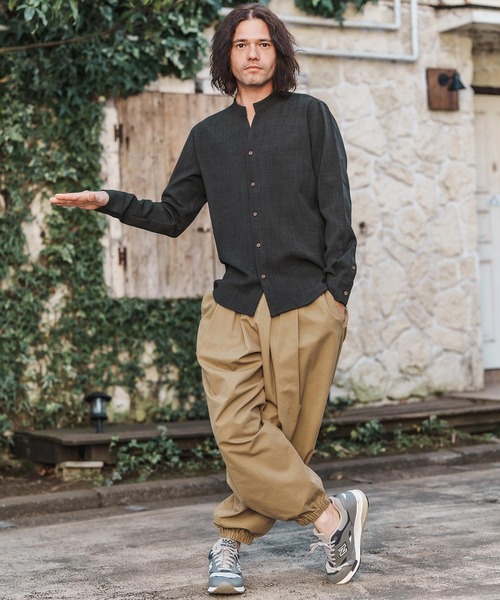 シャツ ms5961-リネンライクシャンブレーストレッチスキッパーシャツ メンズ | CAMBIO | 18