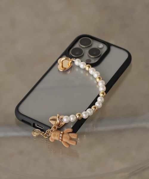 ROOP TOKYO パール付き リボン ハート スマホチャーム