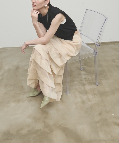 スカート M_ SEETHROUGH SKIRT スカート Tucked Tiered See-through Skirt / タックティアード