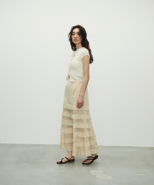 スカート M_ SEETHROUGH SKIRT スカート Tucked Tiered See-through Skirt / タックティアード
