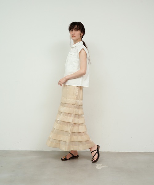 シースルースカート スカート Tucked Tiered See-through Skirt / タックティアード