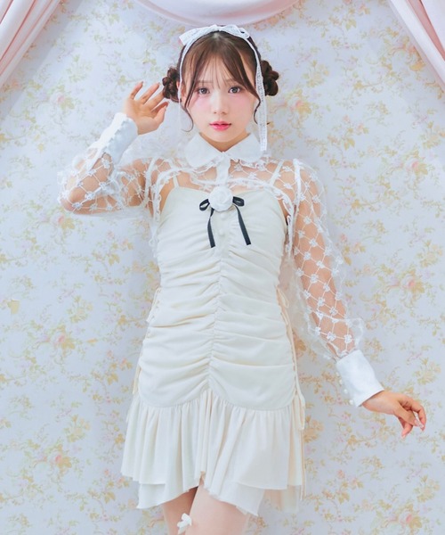 Me roir ワンピース ギャザーチュールキャミワンピース : ZOZOTOWN