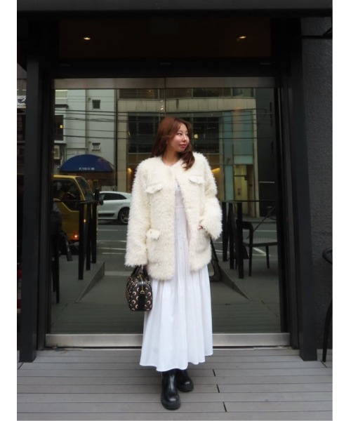 ワンピース Pleated Open Shirt Dressの画像