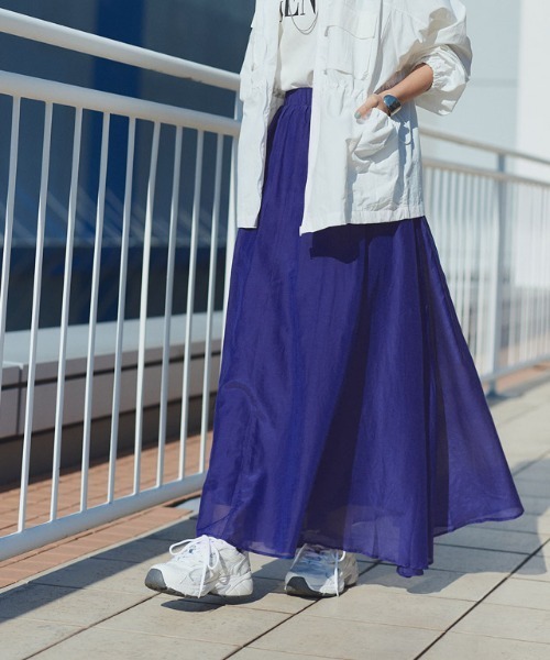 RASW（ラス） ロング スカート 綿シルクギャザースカート : ZOZOTOWN